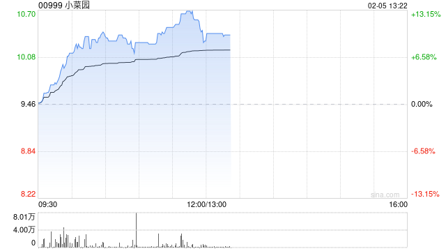 小菜园早盘涨超9% 机构预测公司有望进入港股通